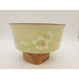 Denby Daybreak Langley Soup Cereal Bowl ENGLAND Floral White Flower 7"